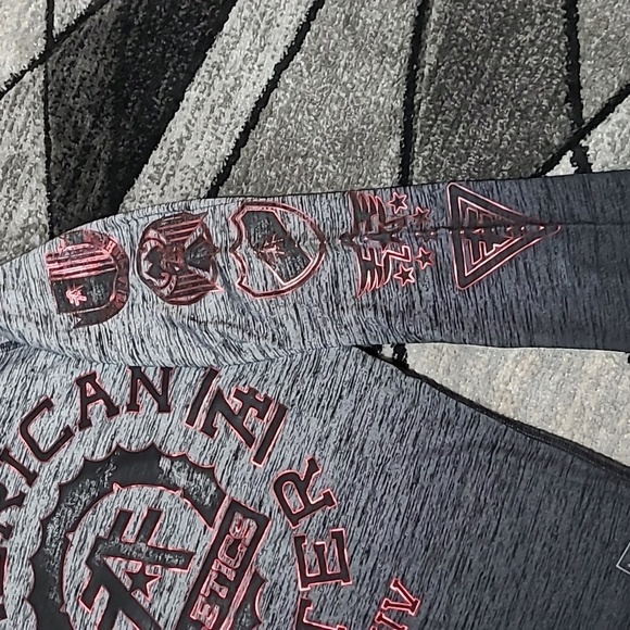 AMERICAN FIGHTER OMBRE METALLIC RED LOGO  HOODIE LONG-SLEEVE TEE-SHIRT - Picture 4 of 14